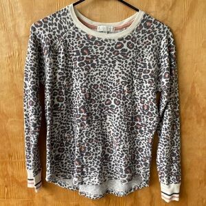 PJ Salvage Leopard Animal Print Thermal Long Sleeve Top
